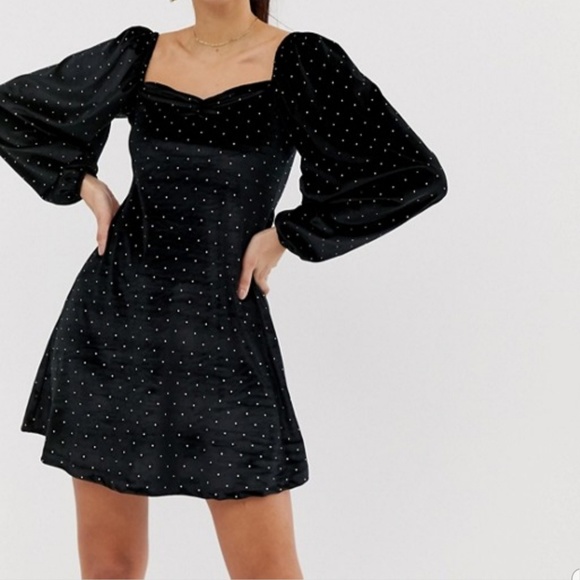 ASOS Dresses & Skirts - ASOS Studded Velvet Sweetheart Mini Dress